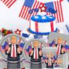 Набор принадлежностей для патриотической вечеринки Трампа, столовые приборы в стиле флага, включая тарелки, салфетки и чашки для мероприятий и праздников по случаю дня рождения