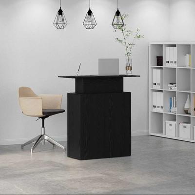 Reception Desk Black 100 X 40 X 104 Cm Particleboard