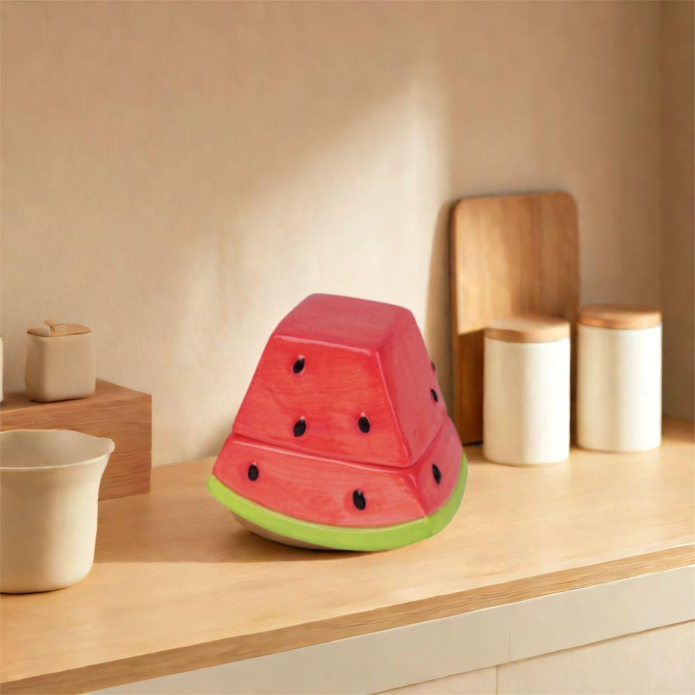 Creative Watermelon Toothpick Box Multi-functional Cute Ceramic Toothpick Jar Decorative Storage Jar Restaurant Table