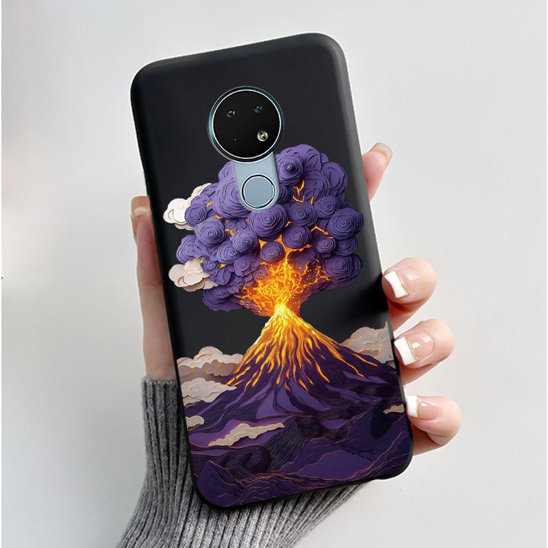 Милый Чехол Для Nokia 6.2 / Nokia 7.2 Fundas Capa Печатный Корпус Защитная Крышка Мягкий Силикон Мультяшный Черный Корпус Coque