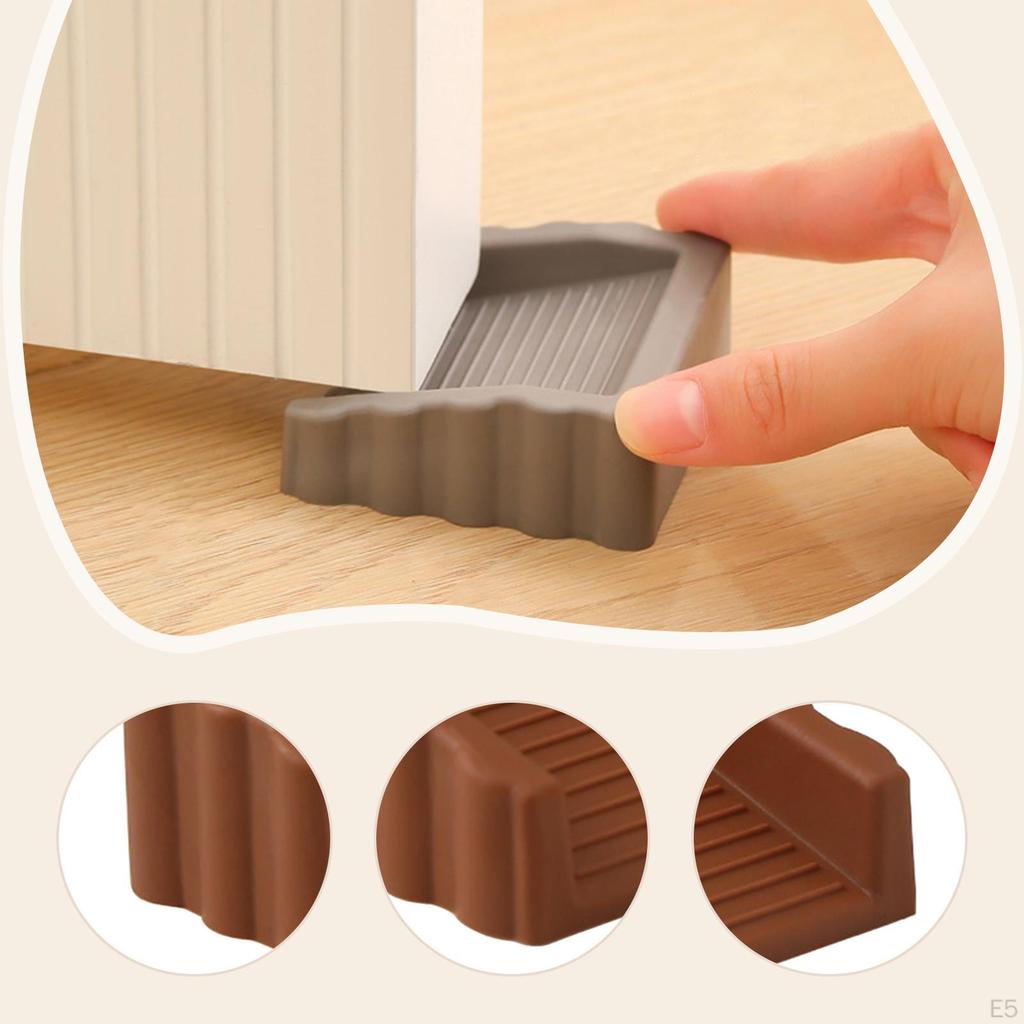 4 Pieces Door Stopper Stop Doorstopper Versatile Portable Rubber Floor Protection Doorstop for