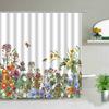 Роза, бабочка, белый цветок, занавеска для душа, цветочный принт, водонепроницаемая полиэстеровая занавеска для ванной, ткань для украшения ванны