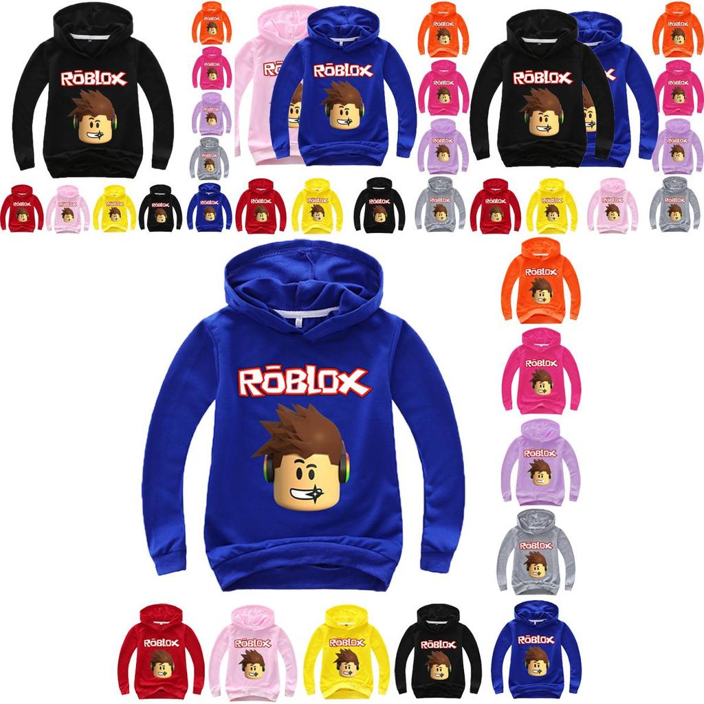 Roblox Cartoon Childrens Print Hoodie Sweater Long Sleeve Fashion Tops Pullover