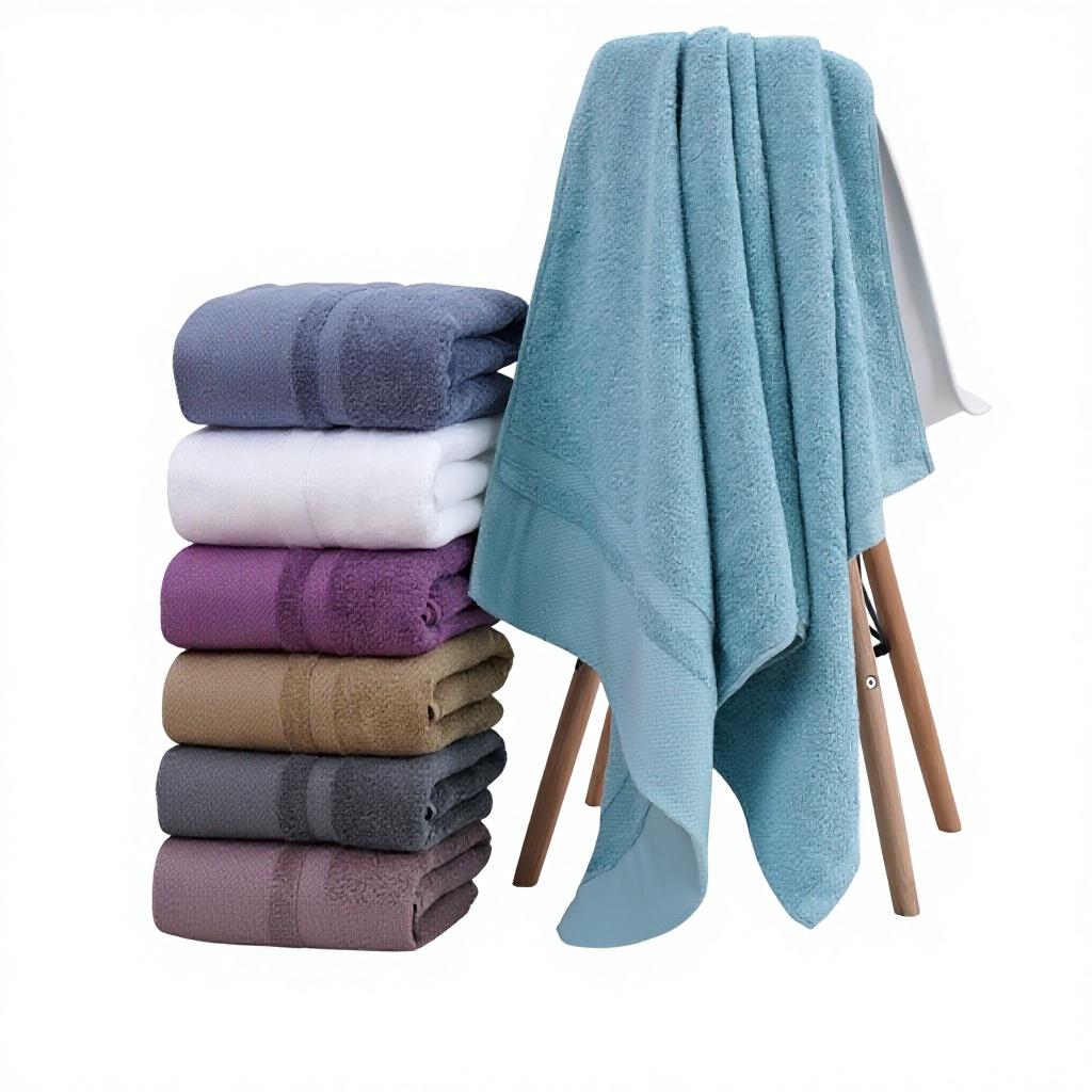 Stock-out Thickened Absorbent Large Bath Towels Foreign Trade Cross-border Gift Printed Logo Plain Weave Beach Use