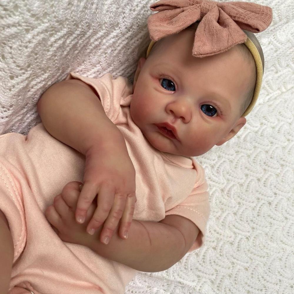 Poplar 19'' 49 Cm Reborn Babies Dolls Meadow Soft Full Vinyl or Cloth Body Newborn Doll Handmade Exquisite 3D Painted Skin Visible Veins Rebirth Dolls