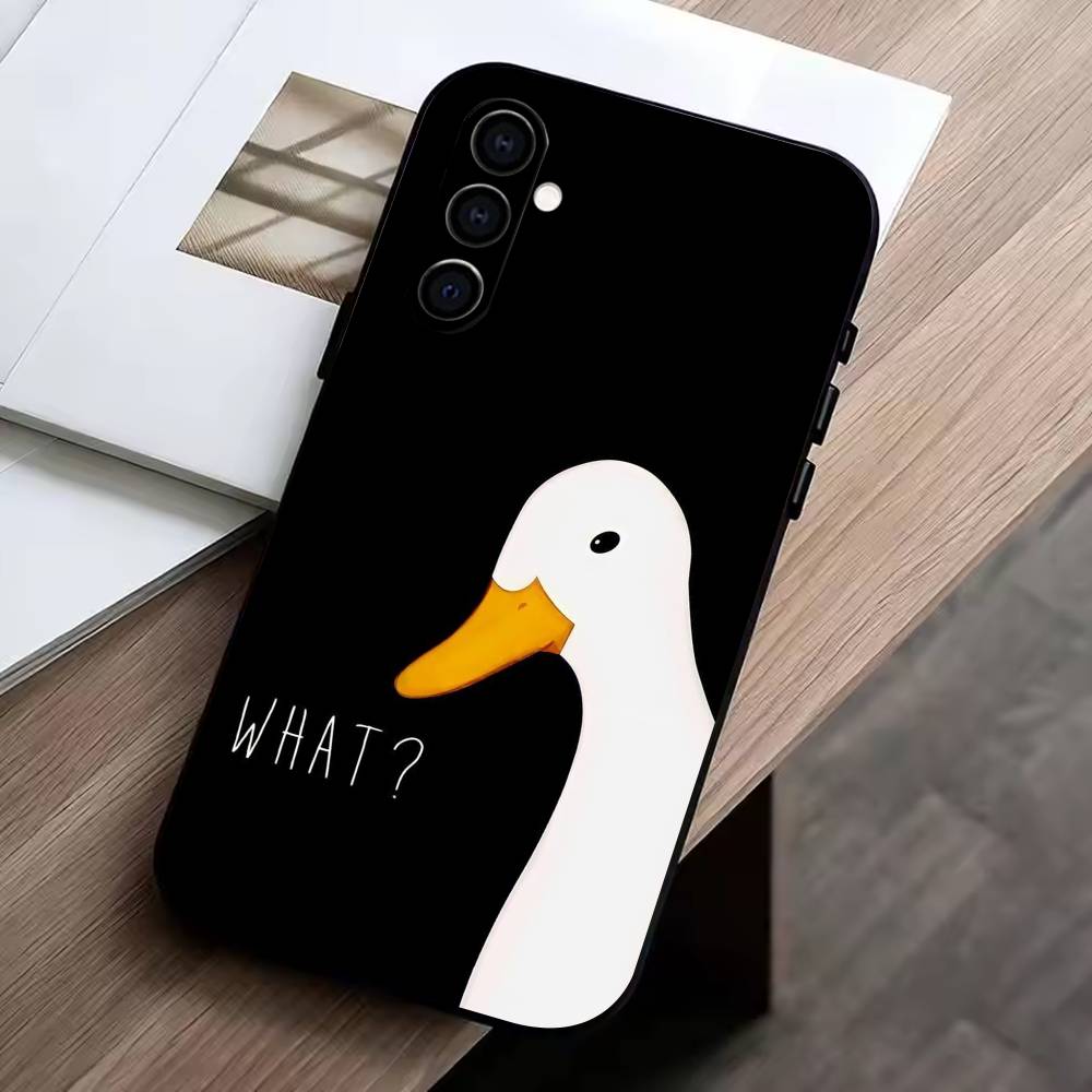 Little Cute Duck  Phone Case For Samsung Galaxy A73,A72,A71,A70,A53,A52,A51,Soft Silicone Black Cover