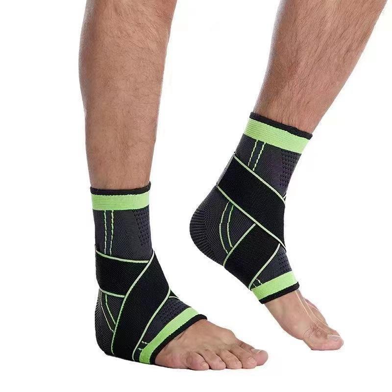 Flexible Basketball Ankle Support Sleeves Knitted Elastic Compression ankle braces with Bandage for Protection