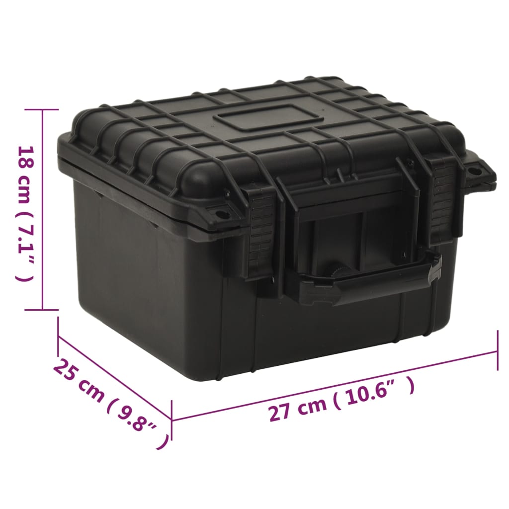 Portable Flight Case Black 27 x 25 x 18 cm PP