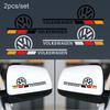 T322PCS Car Rearview Mirror Reflective Decals Waterproof Sticker Valve Cap For Volkswagen Golf 4 5 6 7 8 Passat Tiguan Bettle Jetta