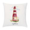 Cartoon Nautical Series Hot Air Balloon Lighthouse Print Pillow Cover Home Room Office Seat Living Room Sofa Cushion Cover