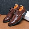 Мужские банкетные туфли класса люкс, элегантные и модные, офисные, деловые, классические коричневые на шнуровке, бесплатная доставка