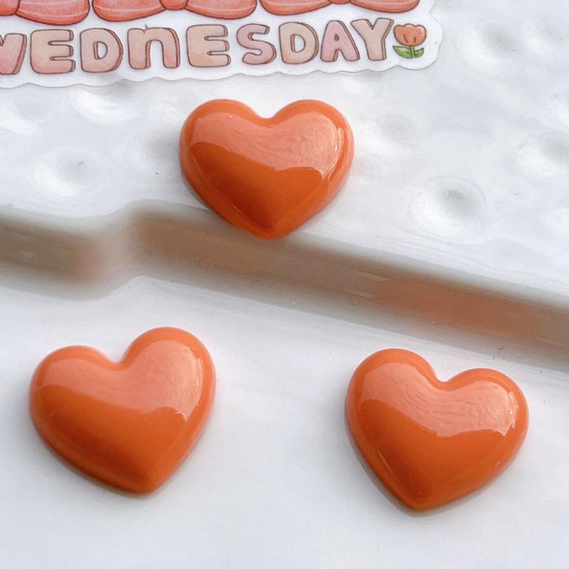 10 Pcs New Kawaii Cartoon Sweet Multicolor Peach Heart Resin Scrapbook Diy Decorative Hair Clip, Pendant Jewelry Parts A83