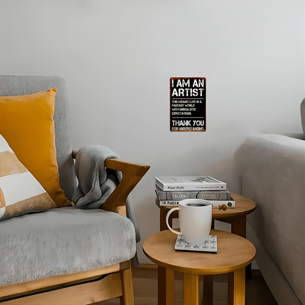 1 шт. Смешная металлическая жестяная вывеска «Фэнтези художника», винтажный юмористический декор для офиса и кафе, легко подвешиваемый настенный декор, декор комнаты, домашний декор