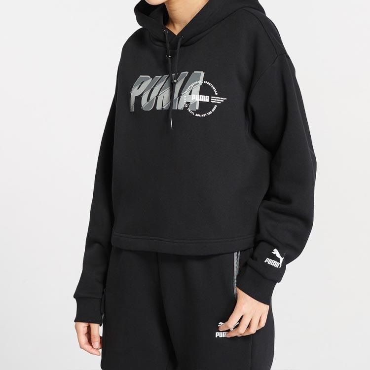 (WMNS) PUMA Colorblock Alphabet Logo Printing Black Women's 596742-01
