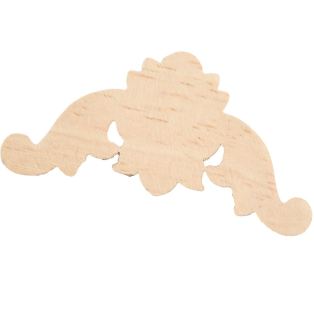 4 шт. Деревянные резные угловые мебельные аппликации Молдинги Наклейка Сделай сам Домашний декор Цветок Деревянные фигурки Ремесла Угловые рамы