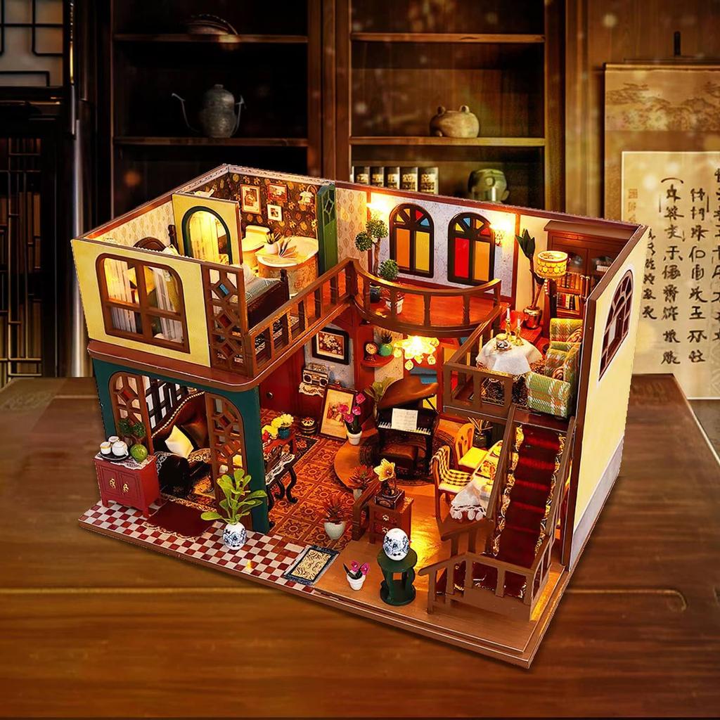 Sofiey кукольный домик ручной работы набор миниатюрная мини мебель набор для творчества с пылезащитным чехлом (Восточная эстетика)