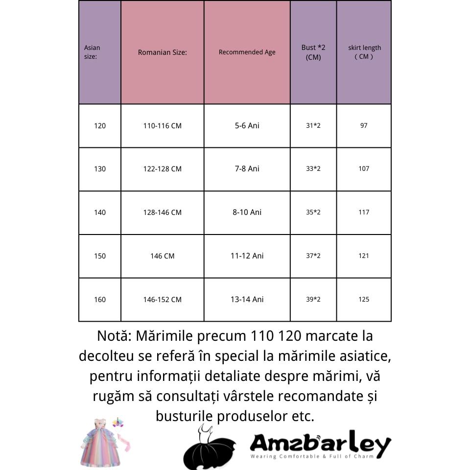 Unicorn Costume for Kids 8-10 Years 140cm Halloween Carnival Christmas Easter Children's Day Valentine's Day Pink Party Outfit Rochie Unicorn