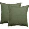 Set of 2 Percale Pillowcases Pure Combed Cotton Long Fibers 80 Threads/cm² South Wind - Moss - Set of 2 Pillowcases 65 X