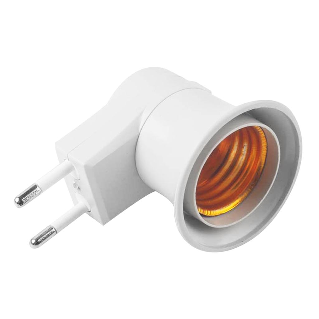 2PCS EU Plug To E27 Adapter LEDs Light B-ulb Converter Socket Holder with ON/OFF Button Switch