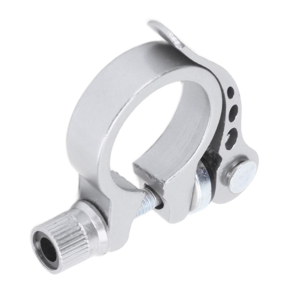 Seatpost Clamp Aluminum Alloy Quick Release Saddle Tube Clip for Mountain Bikes 3cmSilver