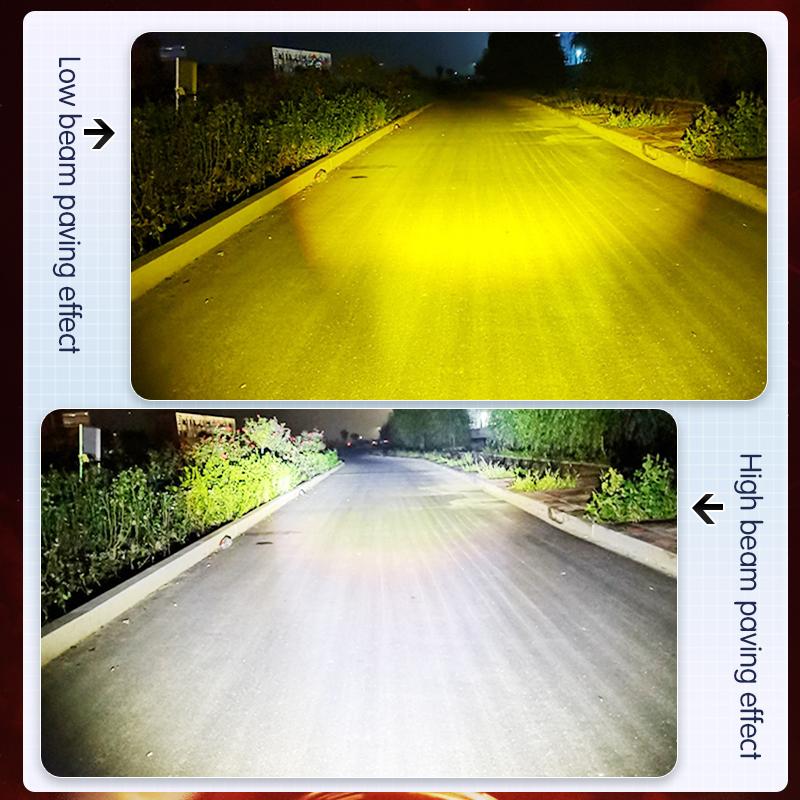 Светодиодный прожектор с 6 линзами для мотоцикла, двухцветный дальний/ближний свет, противотуманные фары для автомобилей, грузовиков, внедорожников UTV, 12 В, 24 В, мини-линза, фара дальнего света