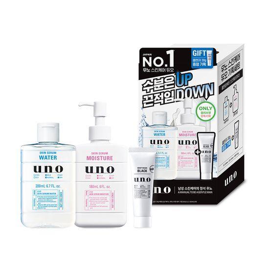 Сыворотка Uno Skin 2 Type Special 380 мл (Сыворотка для кожи + Увлажнение кожи + Средство для умывания Whip Wash Black Mini)