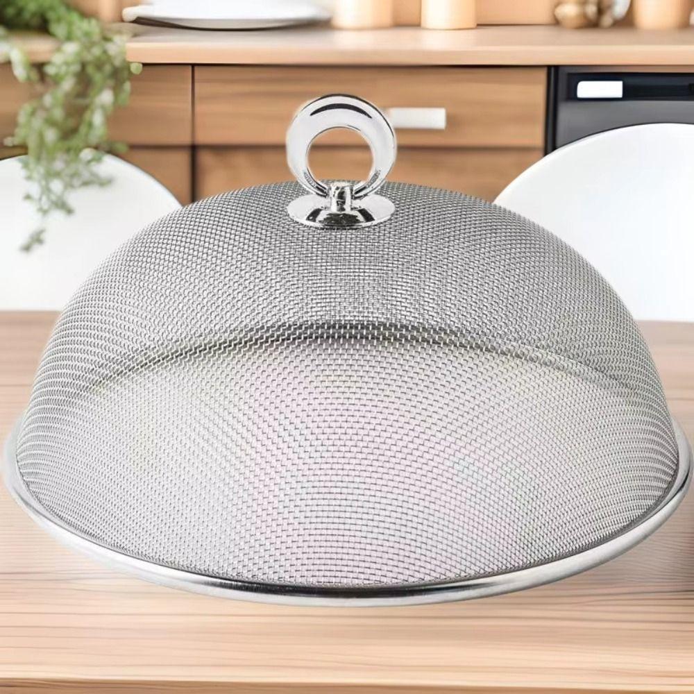 Reusable Stainless Steel Food Tent Fine Mesh Plate Cover Long-Lasting Mesh Food Cover Beach Park