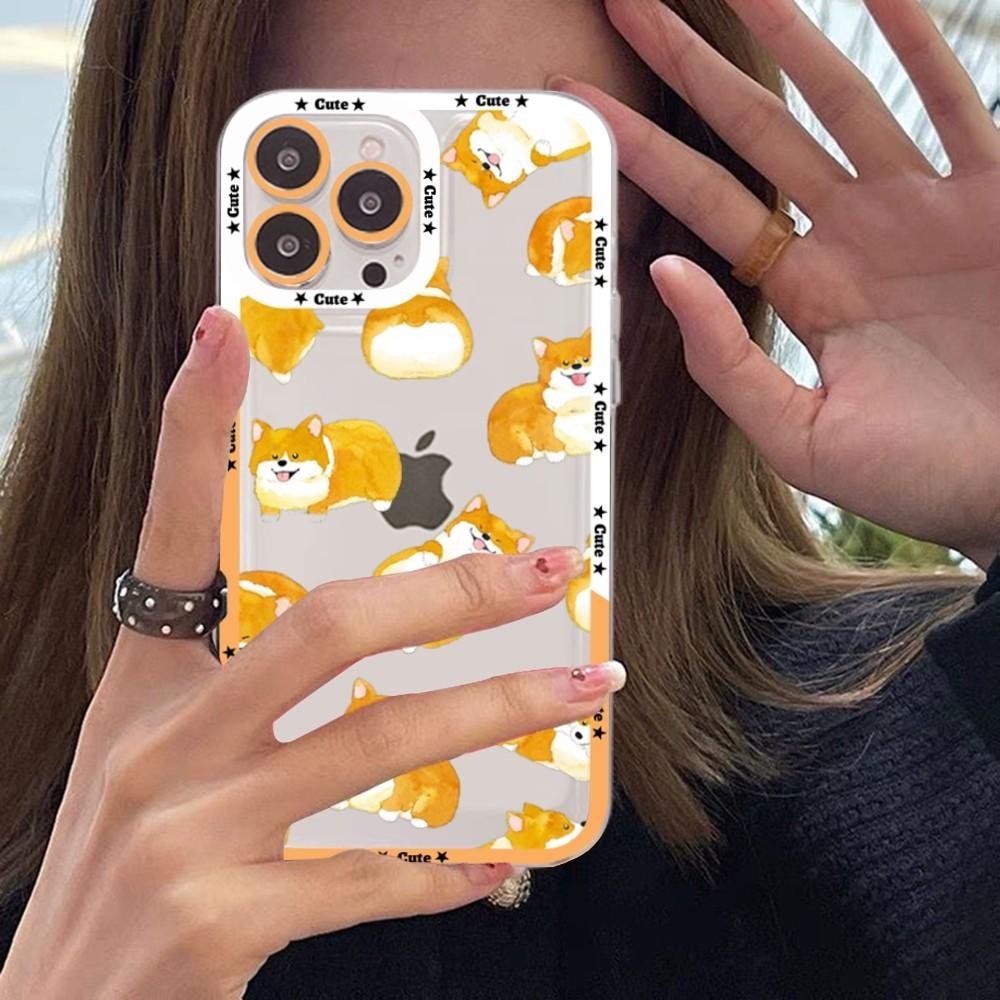 Милый мультяшный корги чехол для телефона iPhone 15 14 13 12 11 Pro Max XS X XR Mini Защитная крышка