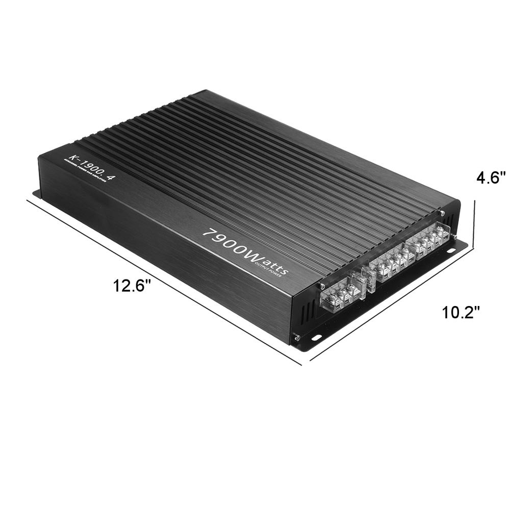 4-Channel Audio Power Amplifier 7900W High Power Amp. Four-Way 12.0V Car Stereo Power Amplifier