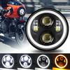 Для Harley Indian Scout Honda Универсальная 5 3/4 дюйма 5,75" Светодиодная Автомобильная Мотоциклетная Фара H4 Phare Farol Moto Налобная Фара Головной Свет