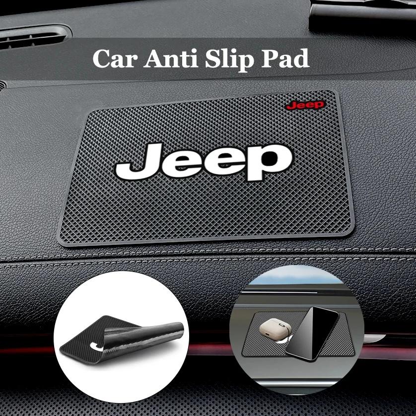 Car Dashboard Anti-Slip Mat For Jeep Renegade Wrangler Grand Cherokee Non-Slip Phone Key Holder Pad Auto Interior Accessories