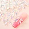 30pcs Transparent Aurora Ribbon Bow 3D Nail Art Charms Kawaii Shiny Nails Accessories Summer Manicure Decoration Supplies