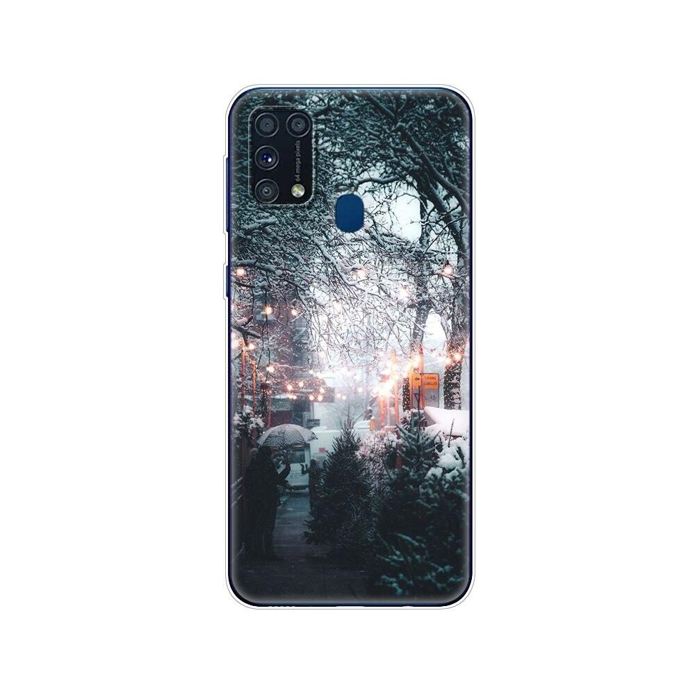 Чехол из ТПУ для Samsung M31, 6,4 дюйма, чехол из ТПУ для Samsung Galaxy M 31 SM-M315 m315, задний чехол для телефона, бампер, зима, снег, Рождество