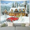 Рождественская уличная снежная сцена Гобелен Спальня Гостиная Домашний Рождественский декоративный гобелен