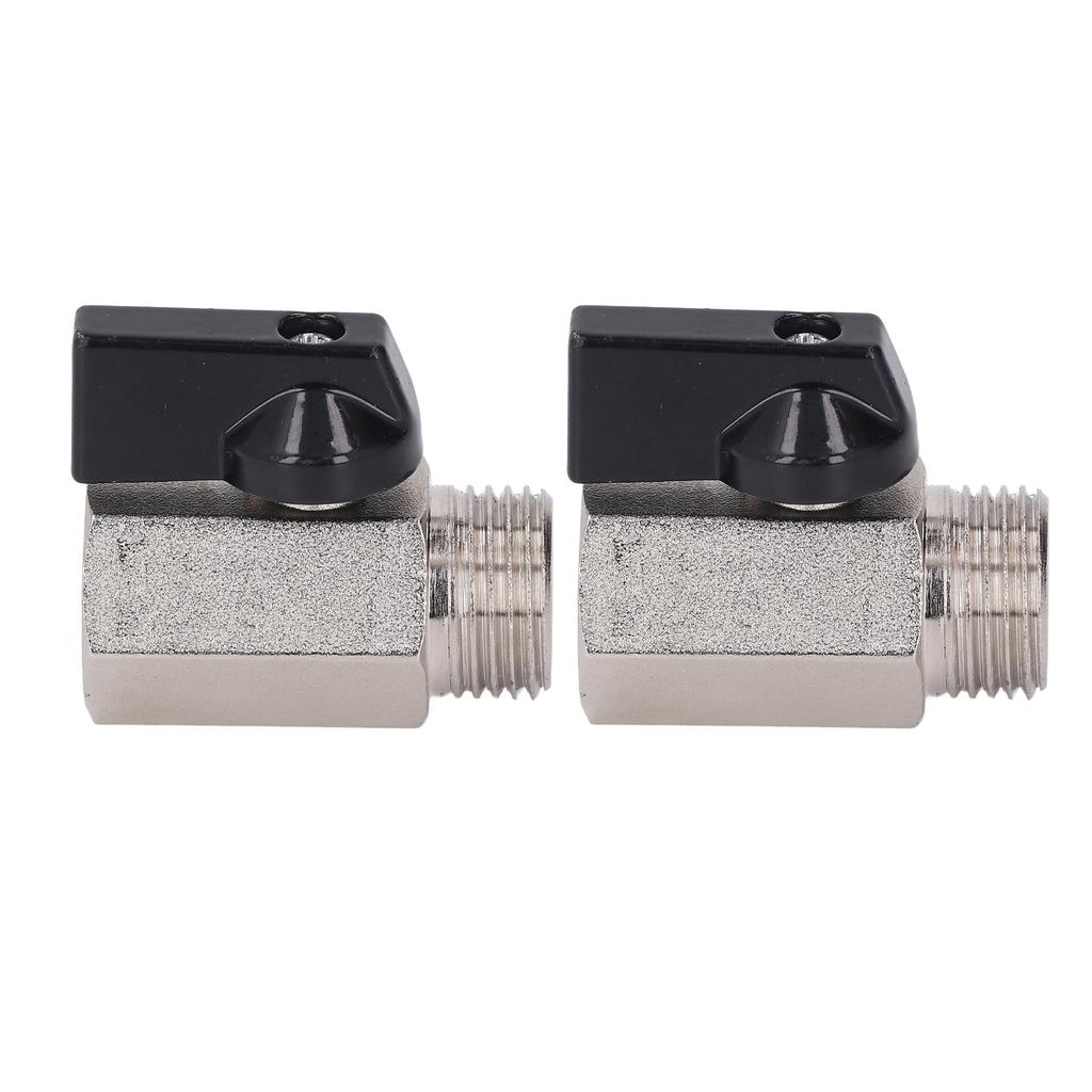 2PCS Ball Valve G12 Thread 90 degrees Swivel High Air Tightness Small Sandblasted Brass Ball Valve