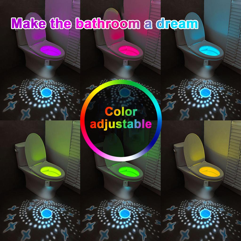Rechargeable Toilet Light Sensor Light Toilet RGB Ambient Light Smart Night Light Body Sensor +