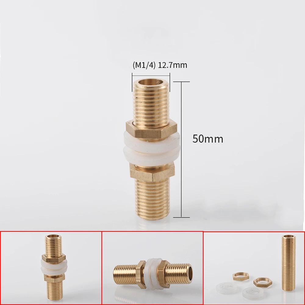 1/8" 1/4" 3/8" 1/2" 3/4" BSPP Наружная полная резьба Бочонок-ниппель Переборочный латунный соединитель Фитинг для бака