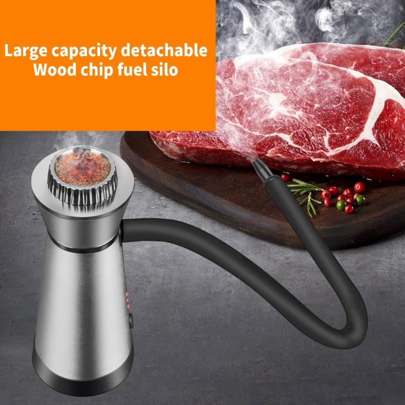 Портативный инфузер-коптильня с щепой Дымовой ароматизатор Инфузер-пистолет с щепой для кухни, барбекю, коктейлей
