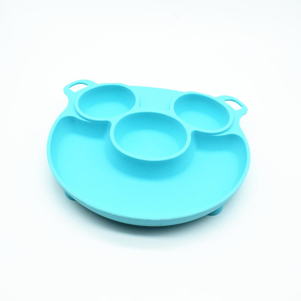 Cute Cartoon Pig Shape Safe Silicone Dining Plate BPA Free Children Suction Toddle Training Tableware Feeding Bowls