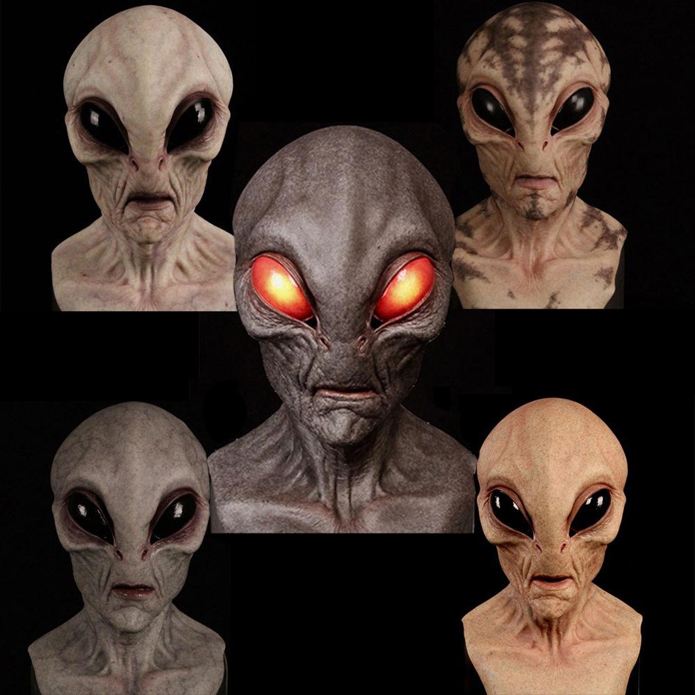 New Halloween Alien Mask Horror Headgear UFO Latex props