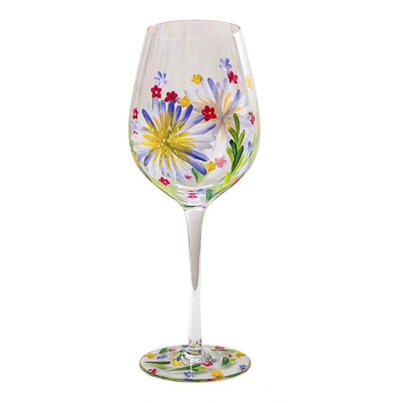 Расписной средневековый бокал-тюльпан 400-800 мл высококачественный хрустальный бокал для сока домашнее красное вино