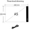 Световая доска для рисования и копирования A5 для детей: 3-уровневая диммируемая световая доска с регулируемыми настройками Инструменты для планшета для рисования