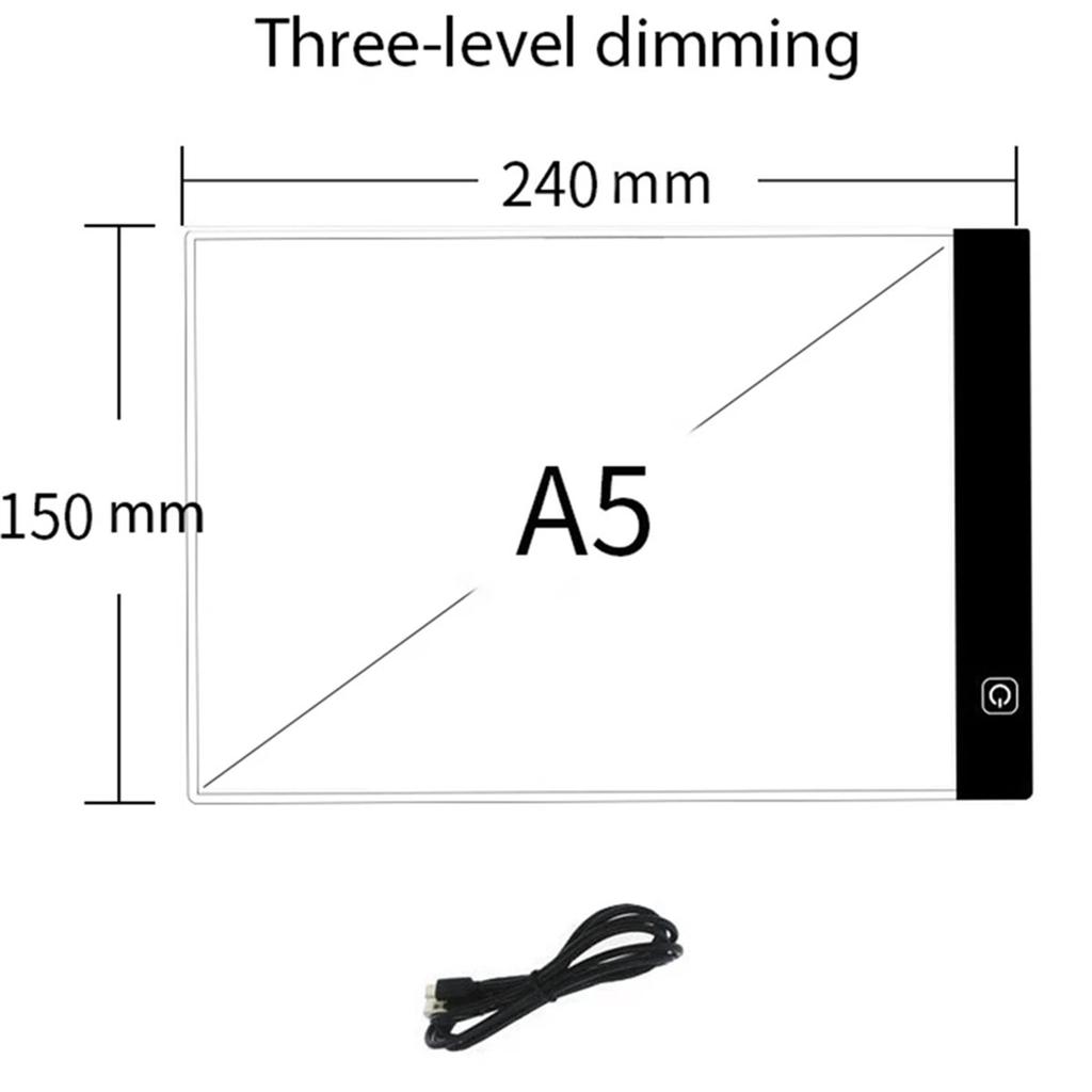 Световая доска для рисования и копирования A5 для детей: 3-уровневая диммируемая световая доска с регулируемыми настройками Инструменты для планшета для рисования