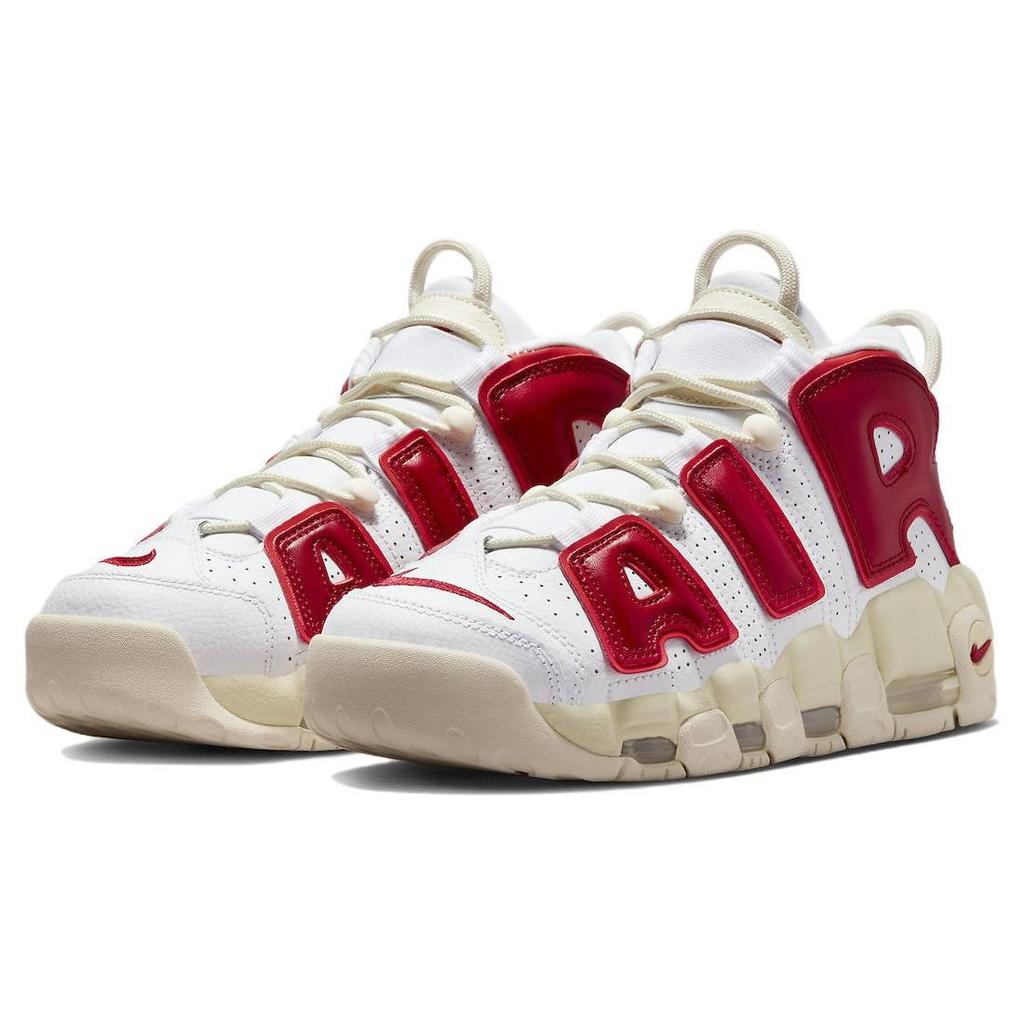 Nike Air More Uptempo White Red Sail Women Sneakers University-Red FN3497-100