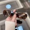 Vintage Oval Sunglasses Women Fashion Brand Designer Sun Glasses Female Retro Leopard Small Frame Mirror Oculos De Sol