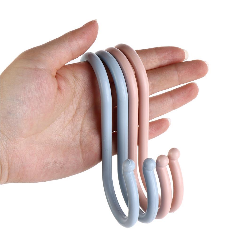 Plastic Towel Hat Scarf Storage Rack Clothes Hanger Organizer S-Shaped Hook Key Holder