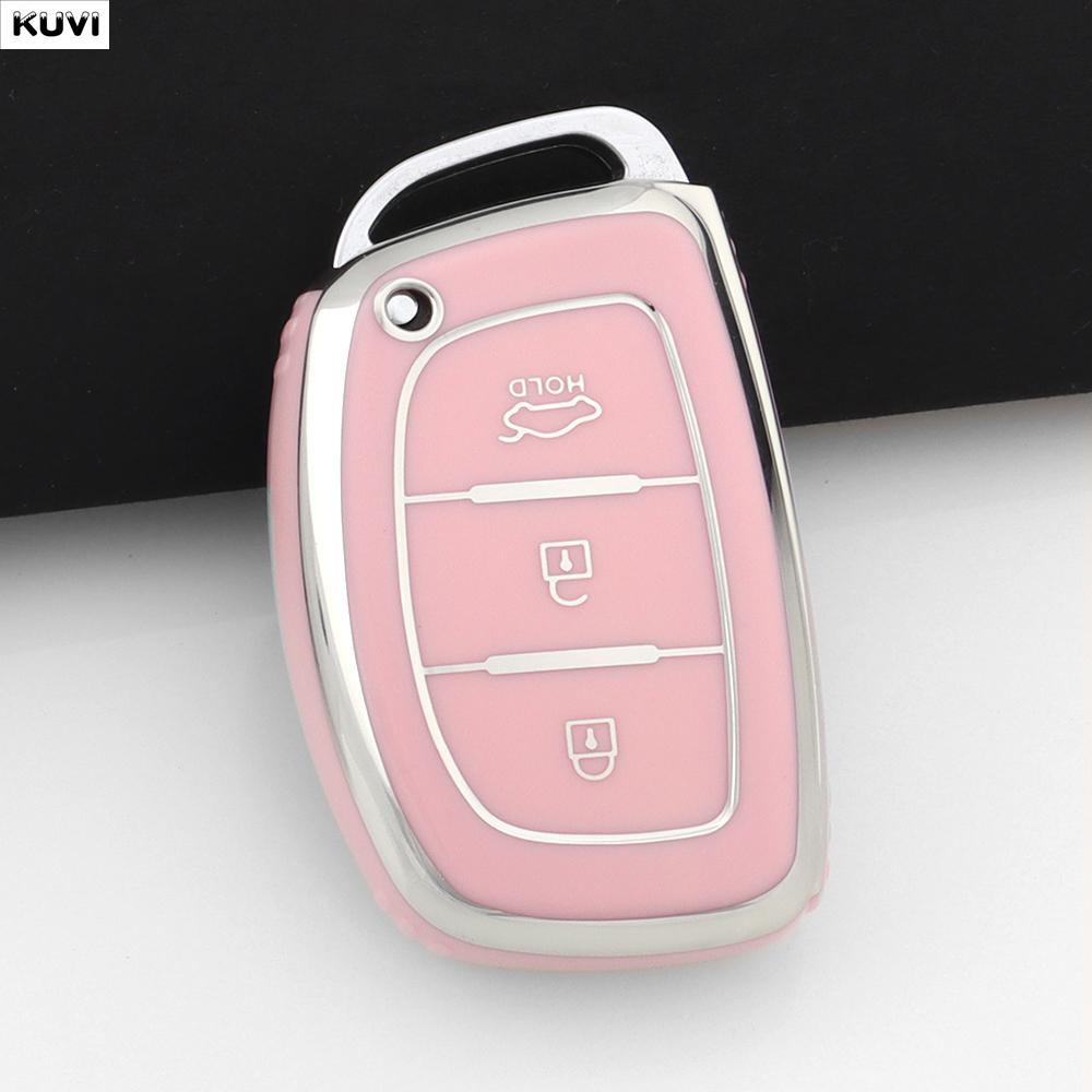Розовый цвет TPU Чехол-брелок для умного ключа автомобиля Для Hyundai Tucson Santa Fe Rena Sonata Elantra Creta Ix35 Ix45 I10 I30 I40