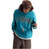 Li Ning Weekend Youth Letter Print Round Neck Pullover Long Sleeve Sweatshirt Unisex Sweatshirt Reef-Blue AWDU785-4
