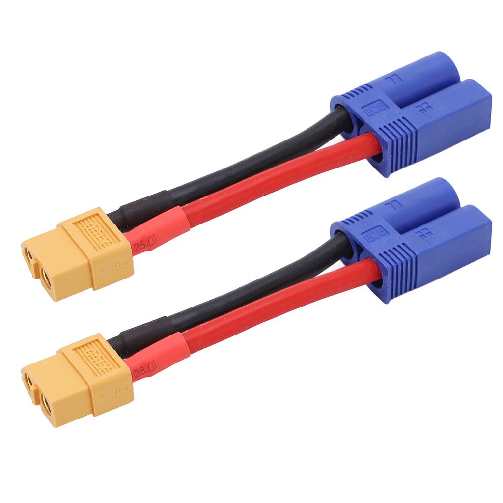 2 шт. Кабель-адаптер с разъемом XT60 (мама) на EC5 (папа) 12AWG Силиконовый провод для RC-автомобиля, самолета 3,74 дюйма