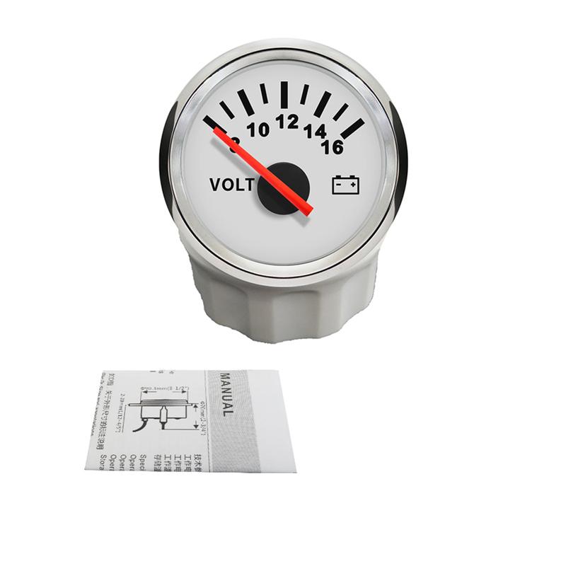 New 52mm Waterproof Voltmeter Universal Volt Gauge Meter 8-16V 16-32V with Red Backlight For Boat Automobile Yacht